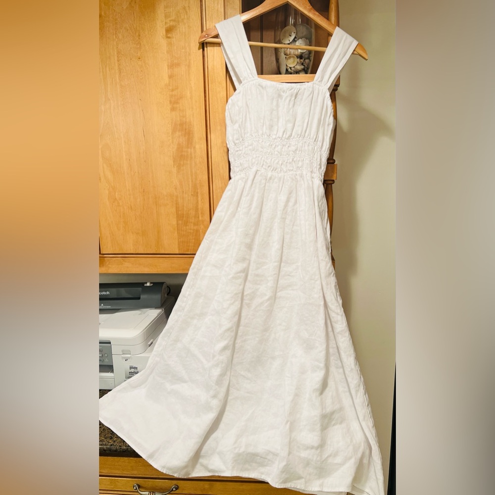White linen dress